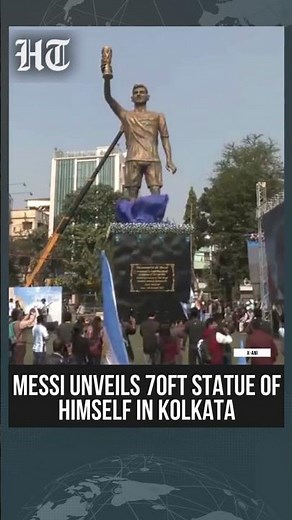 Lionel Messi In Kolkata: Argentina Superstar Unveils 70-foot Statue Of Himself | #shorts
