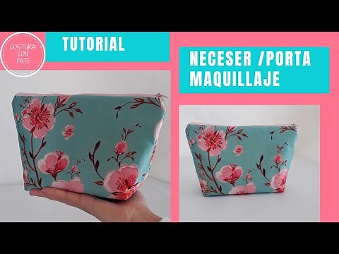 Cómo hacer neceser /porta cosméticos con bolsillo interno