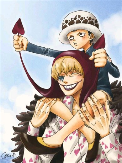 #Law y #Rosinante 🤧💔 . Donquixote Rosinante, también conocido como “Corazón”, es un personaje del anime y manga One Piece. Es el hermano menor de Donquixote Doflamingo y fue un comandante de su tripulación, aunque en secreto trabajaba para la Marina como espía. Rosinante era una persona muy bondadosa y protectora. Conoció a Trafalgar D. Water Law cuando él era un niño enfermo y lleno de odio por haber perdido a su familia. Rosinante decidió ayudarlo y lo cuidó como si fuera su hijo. Arriesgó s