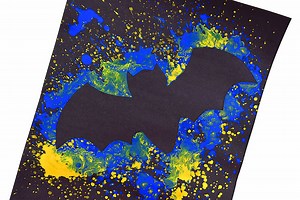 Splatter Paint Bat Artwork Using a Spray Bottle