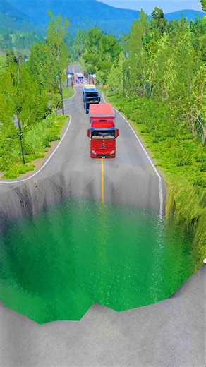 Trucks vs Water Pit – Extreme Crash Test #