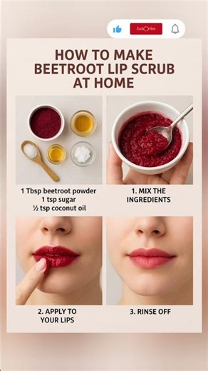 🍯 “Homemade Beetroot Sugar Scrub – Get Soft, Pink Lips Naturally!”