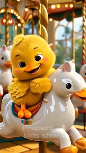 duck riding a horse at the playground #babyduck #cuteanimals #shorts #duckling #funnyanimals