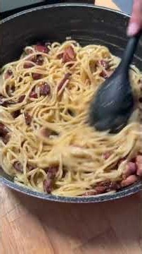 Home bacon carbonara pasta #food #cooking