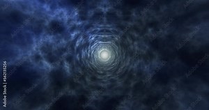 Looping Background Blue Energy Vortex Tunnel . 4K resolution