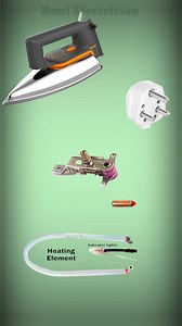 Electric Iron Wiring Diagram with Thermostat and Indicator Light | #shots #electrical | Roni Electrician