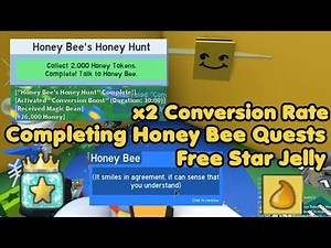 Completing Honey Bee Quests! Free Star Jelly? +5000 Honey Token - Bee Swarm Simulator