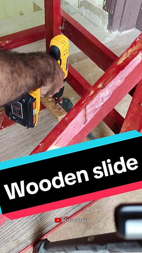 Disassembling wooden slide and the importance of basic tools🙂 #slide #woodworking #tools #diy #fyp #foryou #safety