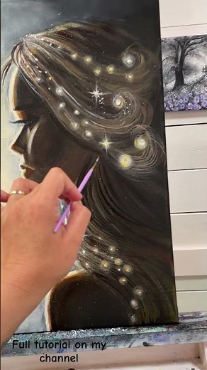 “Goddess Of The Stars” full tutorial on my channel! #acrylicpainting #portrait #magic #women