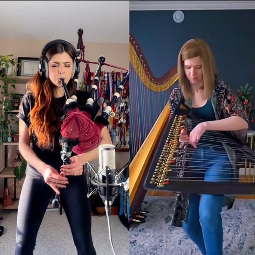 Trans Siberian Orchestra but it’s bagpipes AND electric harp?? - @H‪@HarpistKT‬