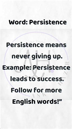 Word Persistence Means #persistence #vocabularyshorts