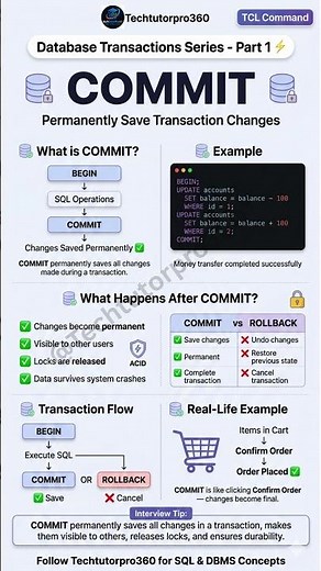🔥 SQL COMMIT Explained Simply | Every Beginner Must Know! #shorts