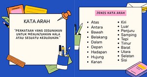Kata Arah: Jenis, Contoh Ayat, Latihan & Nota