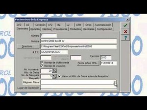 Control 2000 Curso Básico A2 Parámetros 1 de 7