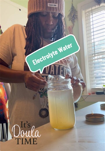 Prepping for my Virtual Prenatal Session I told my client to make sure to bring some electrolyte water & I would as well. #doulasupport #prenatal #prenatalyoga #virtualprenatalsession #fyp birthguardiandoula.com