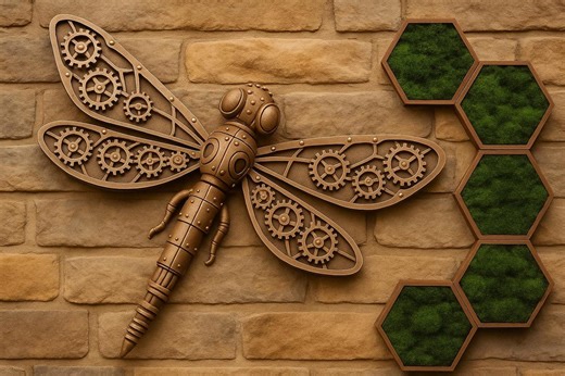Steampunk Dragonfly STL – 3D Printable Stylish Insect Decor | Mechanical Art Design - Etsy