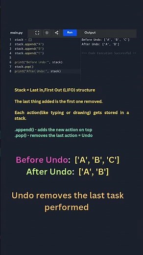 Undo Feature Using Stack | Python Trick