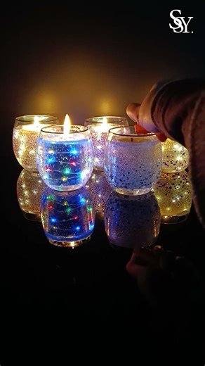 Real Flame Luxury 🔥 Photosensitive Color-Shining Paraffin Pillar Candle Decor