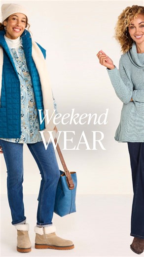 12K views · 84 reactions | Effortless weekend style starts here. Cozy sweaters, versatile tunics, and easy layers for everything from errands to evenings out. https://bit.ly/4oVItbj | Soft Surroundings | Facebook