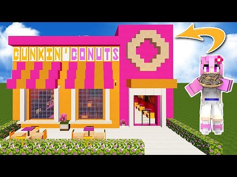 HOW TO MAKE A DUNKIN' DONUTS SHOP IN MINECRAFT 🍩 PART 1/2 | CONSTRUCTION
