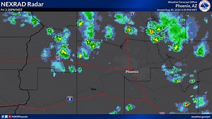 3.4K views · 42 reactions | 357pm: Isolated thunderstorm activity over the central AZ higher terrain and into portions of La Paz and NW Maricopa County. Gusty winds from those storms will move into the Valley roughly between 4pm-6pm. New storms will struggle to develop there. | US National Weather Service Phoenix Arizona | Facebook
