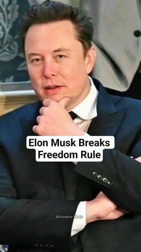 Elon Musk Breaks Freedom Rule 🔥 #billionaire #motivation #elonmusk #sigma #successdriven #shortsfeed