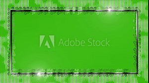 Modern Frame Template For Your Pictures And Videos On Green Screen Background, Abstract Silver Luxury Frame With Shine Effects Green Screen Frame Animation, Rectangular Luxury Frame Animation Stock Video