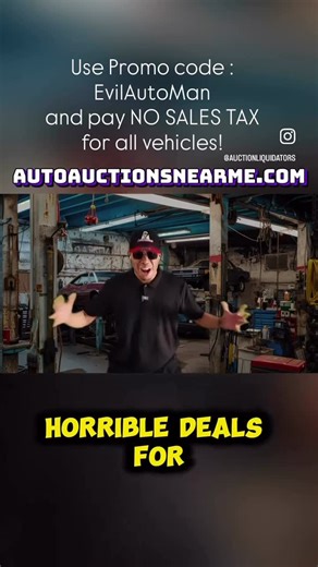 Public Car Auction (We now have 2 locations) on Instagram: "🚨 ONLINE PUBLIC AUTO AUCTION 🚨 📅 Tuesdays & Thursdays | 4:30 PM (PST) 🖥️ Live at 👉 AutoAuctionsNearMe.com 🔥 Starting bids at just $500 ✅ Open to the public – No license needed 🚗 All cars are running + free warranties on select vehicles 💳 Credit cards accepted 💥 SAVE BIG and use promo code: EVILAUTOMAN upon checking out and getting your bidder badge! Participate in our virtual online reality show auction 🎬 ⚡ Pay NO SALES TAX wi