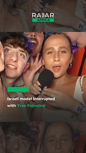 Israeli model's introduction of "I'm from #Israel, I'm a model," is interrupted with a "#FreePalestine" slogan. #Palestine | Radar Africa