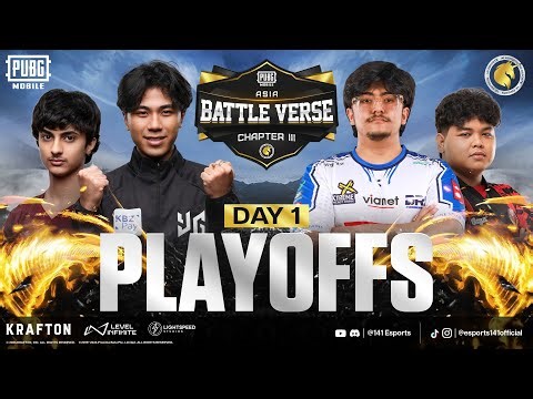 [EN] PUBGM BATTLE VERSE ASIA CHAPTER III | PHASE 1 PLAYOFFS D1 | FT. #BTR #4T #RRQ #DRS #ASI8 #T2K