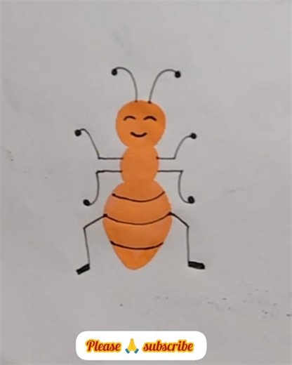 Easy step to draw ant#insects #artdrawing #youtubeshorts #easydrawing #shortsvideo #colour