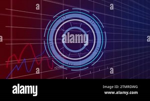 Animation of scope scanning and financial data processing. global business and finance concept digitally generated video.