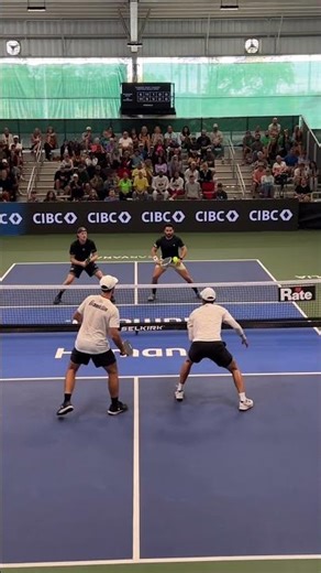 Augie Ge with the perfect pickleball speedup through the middle