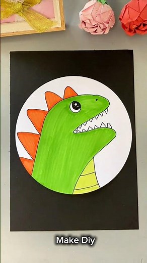 How to Make Hand Dinosaur Drawing 🦖 | Easy Hand Tracing Art for Kids #shorts #diycrafts #artandcraft