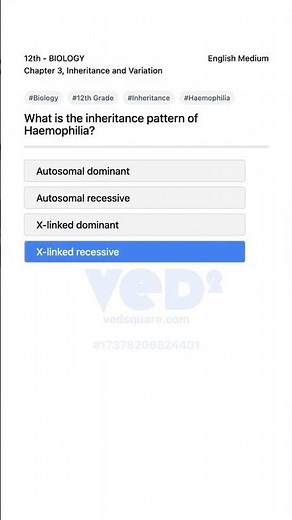 12th Biology Inheritance Pattern of Haemophilia Explained