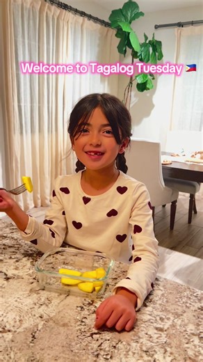 Tagalog Tuesday 🇵🇭✨ Today’s word is “Mangga” — which means MANGO 🥭 Sweet, juicy, and Madison-approved 😋 Learning Tagalog one yummy word at a time 💛 #TagalogTuesday #Mangga #MangoTok #FilipinoTok #BilingualKids
