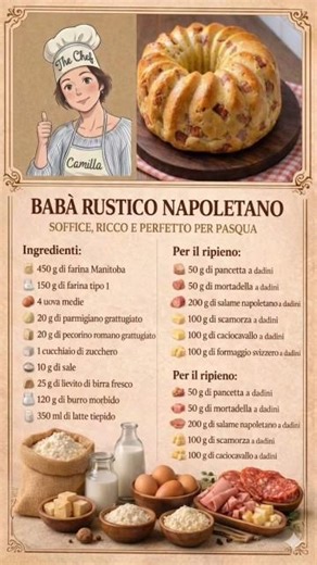 Babà Rustico Napoletano, Perfetto per Pasqua! #ricettefaciliconcamilla #recipeoftheday #homemade