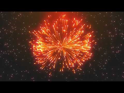 4K ★ Orange Fireworks Bursts ★ Festive Moving Background ★ #AAvfx #VJ #Party