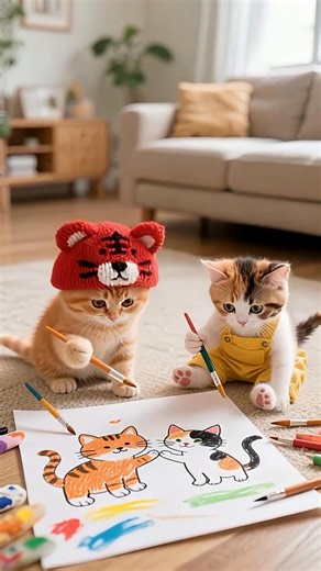 KITTEN VLOG: My New Best Friend Came Over! | A Day of Cooking, Gaming & Napping 🐾 #sadstory #catlovers #cat #cartoon #kittens | AI Palette-Cute Creatures