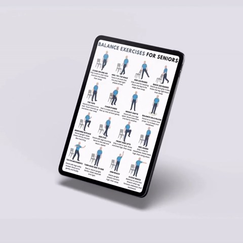 Balance Exercises for Seniors Printable, Senior Exercise Chart Pdf, Senior Balance Exercise Chart, Senior Workout Routines, Home Workout Pdf - Etsy