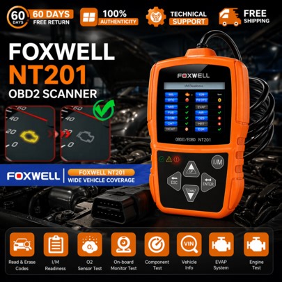2026 FOXWELL NT201 OBD2 Scanner,UK Car Diagnostic Tool,Check Engine Light Reset,Fault Code Reader & Live Data,EOBD Scanner For 1996+ Vehicles,Ideal Gift For Drivers | SHEIN