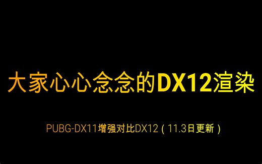PUBG-更新了好几个版本的DX11增强对比DX12
