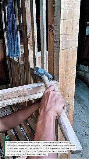 Manual Wooden Frame Assembly Using Nails and Hammer | Simple Strong Carpentry Technique.