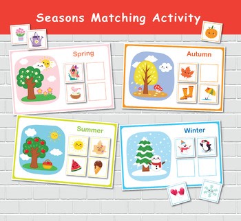Seasons Matching Activity, Four Seasons, File Folder Games