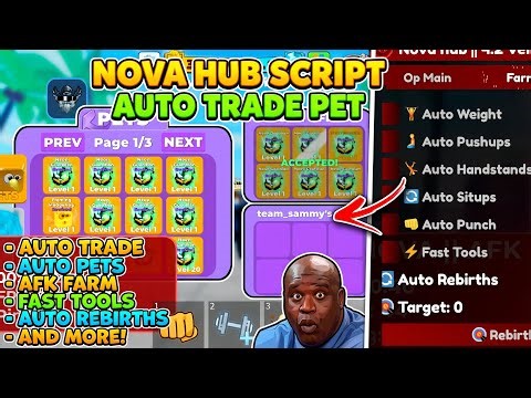 NEW NOVA HUB SCRIPT! Auto Trade + Auto Pets + Auto Rebirths (Roblox)🤔