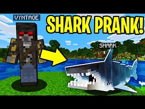 TROLLING AS A SHARK IN MINECRAFT!