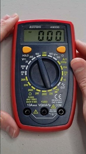 AstroAI AM33D digital multimeter dial positions for measuring DC Voltage