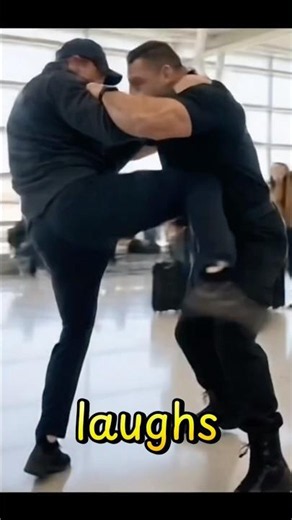 Barney Ross gets blindsided at the airport but proves he always ready for fight #sylvesterstallone