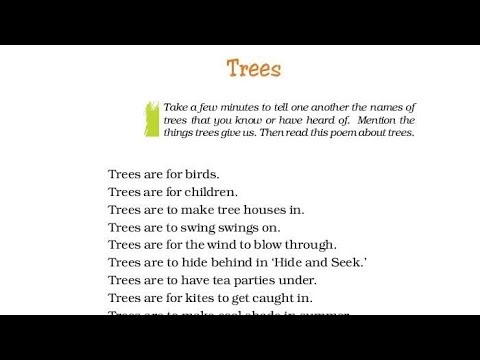 Trees poem | Class 7 English NCERT | Poem explanation