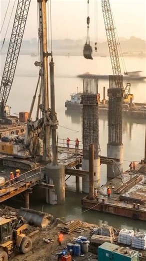 Bridge Construction Timelapse in India | Foundation to Finished Bridge | Cinematic Vertical Video